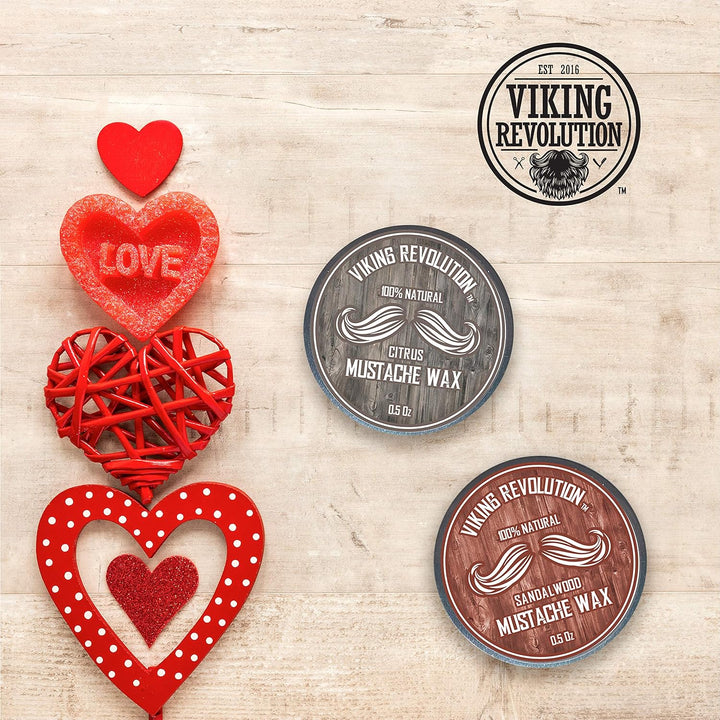 Mustache Wax 2 Pack - Beard & Moustache Wax for Men - Strong Hold Helps Train Tame & Style (Citrus & Sandalwood, 2 Pack)