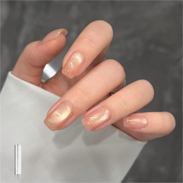 Glassy Cat Eye Gel Nail Polish, 16Ml Glitter Holographic UV Gel Polish with Magnet, Reflective Translucent, 2341 Silvery Moonlight