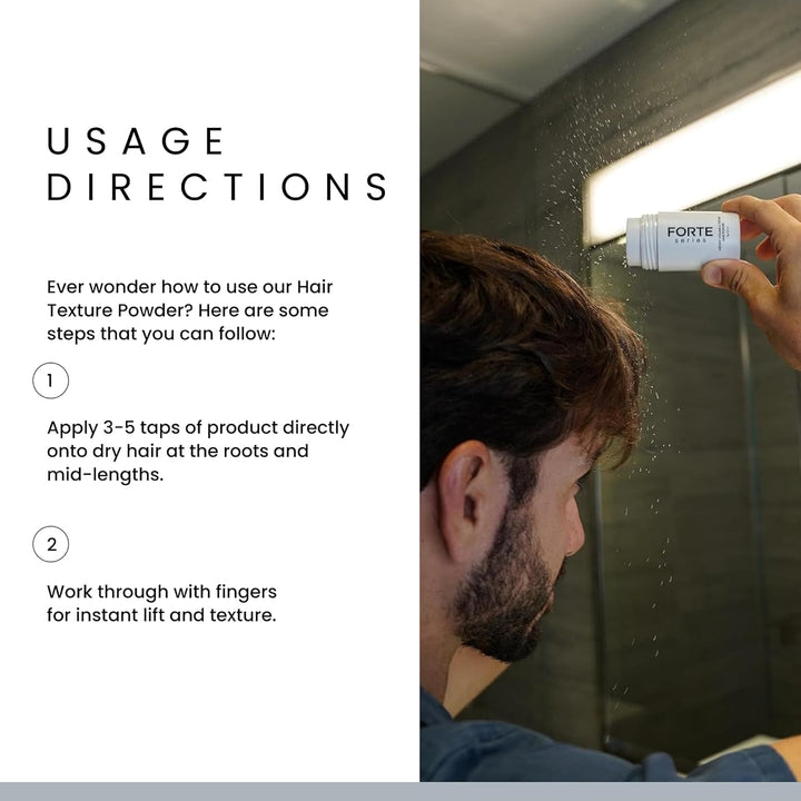 Hair Texture Powder by Forte Series, Volumizer for Fine Hair Volumizing Products for Men (0.1 Oz)