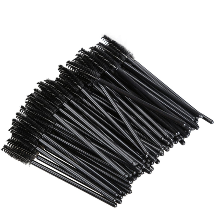 200 PCS Disposable Eyelash Brush Mascara Wands Spoolies for Eye Lash Extension, Eyebrow and Makeup (Black&Rose Red)
