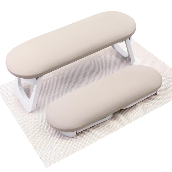 Nail Arm Rest, Foldable PU Leather Nail Hand Rest for Acrylic Nails Cushion Hand Holder, Nail Hand Pillow Nail Art Accessories Tool for Nails Tech Manicure Pedicure Salon Home Use - Light Gray