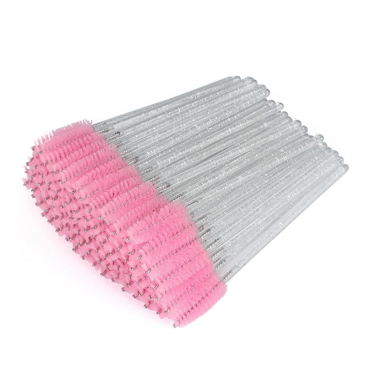 100PCS Disposable Eyelash Brushes, Rose Mascara Wands Applicator Makeup Kits, Eyelash Spoolies Brushes for Eyelash Extensions and Eyebrows