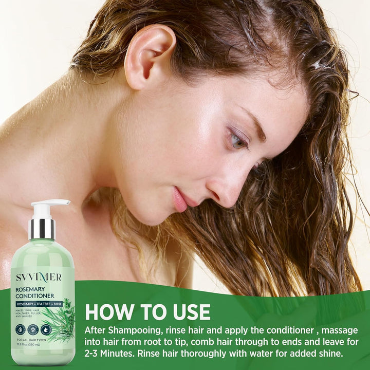 Rosemary Hair Growth Conditioner: Thickening Moisturizing Product with Biotin for Women Men - for Damaged Dry Thinning Hair 11.8 Fl.Oz