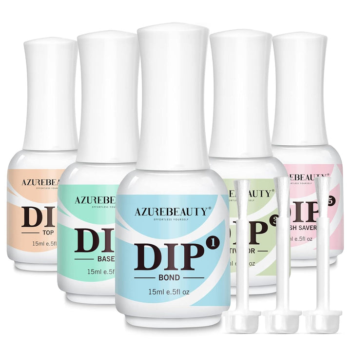 Dip Powder Nail Basic Set White Black Silver Grey Pure Sparkle 6 Colors All Seasons Dipping Powder Starter Kit French Nail Art Manicure DIY Salon for Women, No Need Nail Lamp Cured