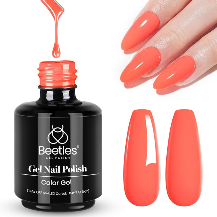 Beetles Black Gel Polish, 1 Pcs 15Ml Audrey Black Nail Polish Color Gel Nail Polish Halloween Nails Soak off Art Manicure Salon DIY Uv Lamp Nail Design Decoration at Home