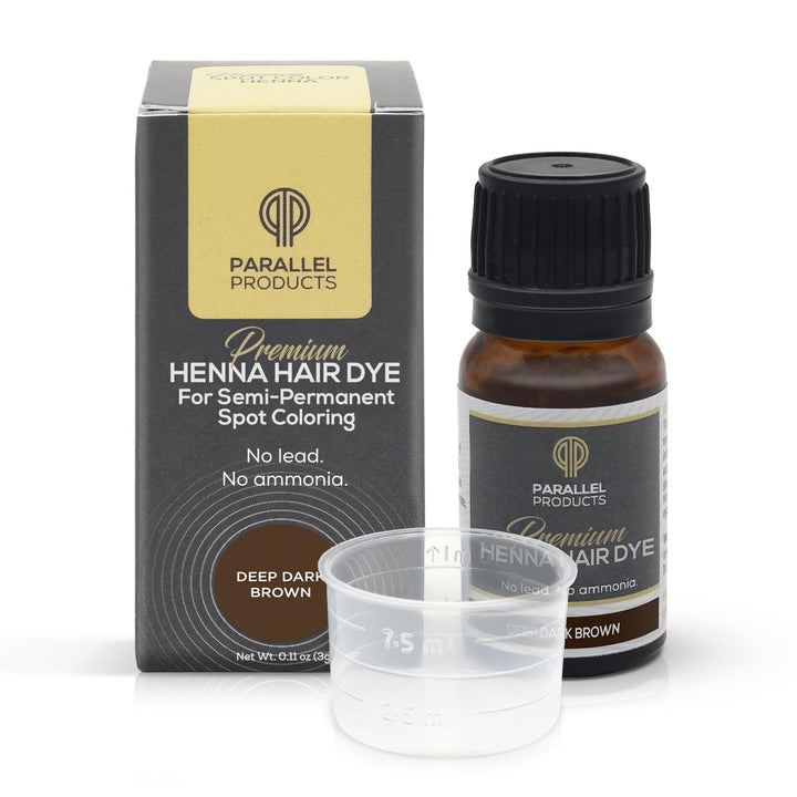 Spot Color Henna Kit - Henna Hair Dye - 3 Grams - Tint for Professional Spot Coloring - with Mixing Dish - Covers Grey Hair - Root Touch up (Dark Brown)