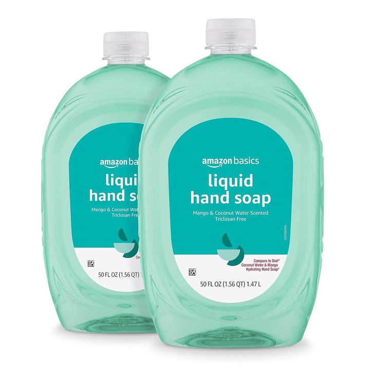 Liquid Hand Soap Refill, Mango and Coconut Water Scent, Triclosan-Free, 50 Fl Oz (Pack of 1) (Previously Solimo)