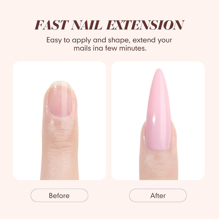 Acrylic Nail Starter Kit: Clear Pink Nude Acrylic Powder & Liquid, Brush, Files, Forms, Press on Nails, Home Practice Set