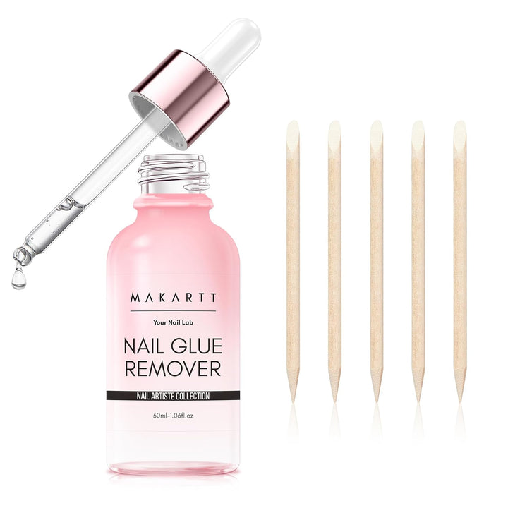Super Strong Nail Glue for Press Ons: Acrylic Nail Tips-Fake Nails-Salon Quality, Brush On, Quick Dry, Easy Application Durable & Long-Lasting Fast Glue False Nails, Hema Free