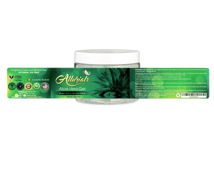 99.75% Pure & Organic Aloe Vera Gel - Made in USA, Clinically Tested & Dermatologist Approved, Hydrates & Heals Dry & Damaged Skin & Hair- 12 Oz