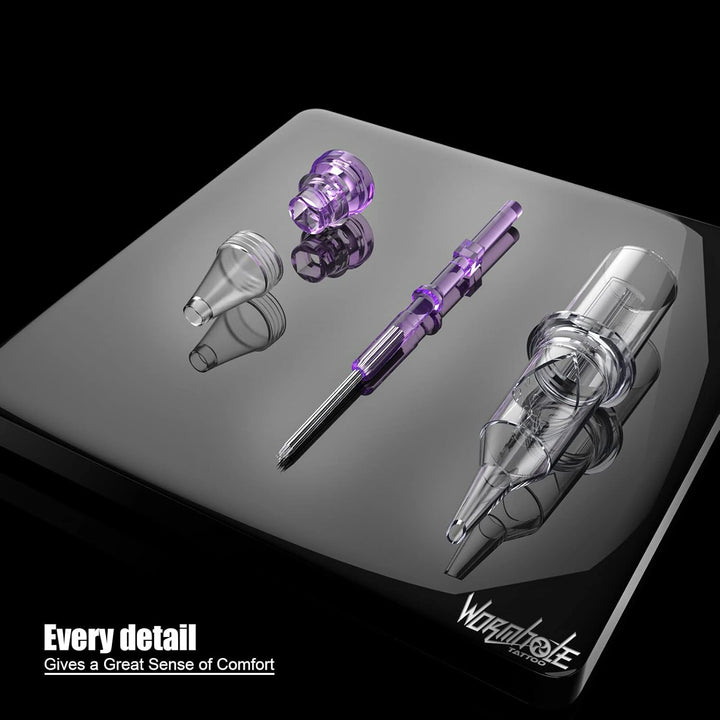 Cartridge Needles, 20Pcs Mixed Sizes 3RL 5RL 5RM 7RM Disposable Tattoo Needles Cartridge round Liner Shader Magnum for Cartridge Tattoo Pen Machine Permanent Makeup Tattoo Supplies