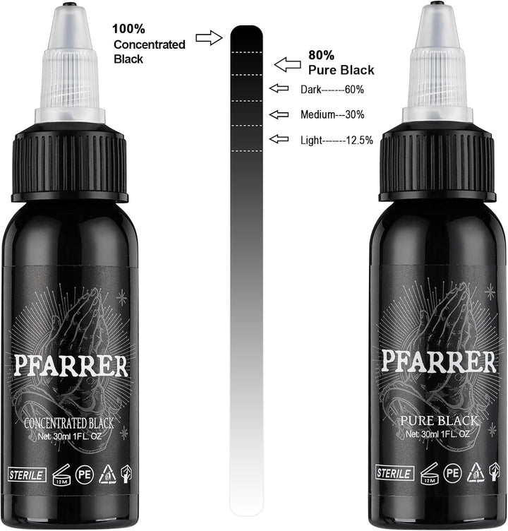 Tattoo Ink Black 1Oz(30Ml) Vegan-Friendly USA Standard Pigment Supplies Concentrated Black TI7003-30-002