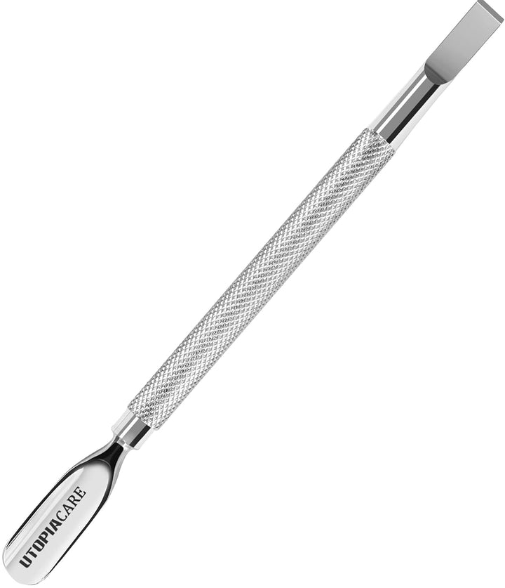 Cuticle Pusher Tool & Spoon Nail Cleaner, Professional Stainless Steel Cuticle Remover & Cutter, Durable Manicure & Pedicure Tool for Finger & Toenails, Silver