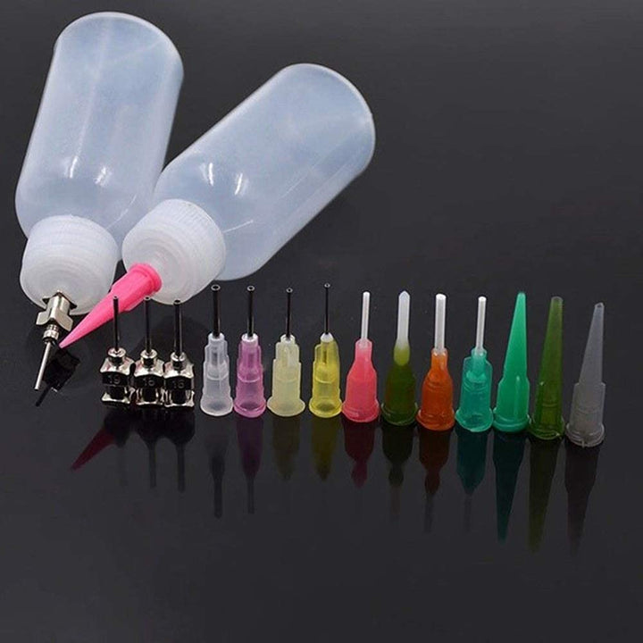 2Pcs Jagua Henna Temporary Tattoo Kit Applicator Bottles with 16 Tips Needles for Henna Tattoo Cone Tattoo Bottle Kits - Qty 2 & 16 Tips