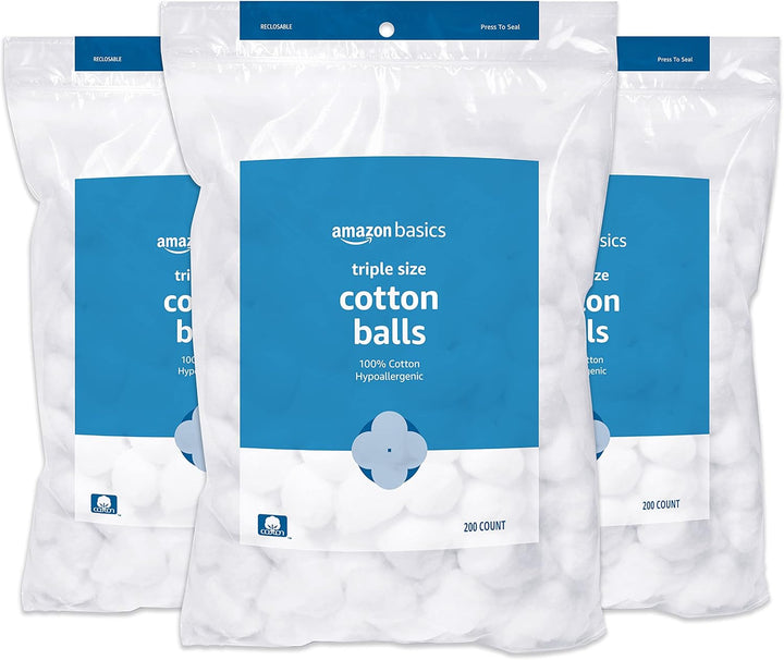 Cotton Balls for Skincare, 200 Count (Previously Solimo)