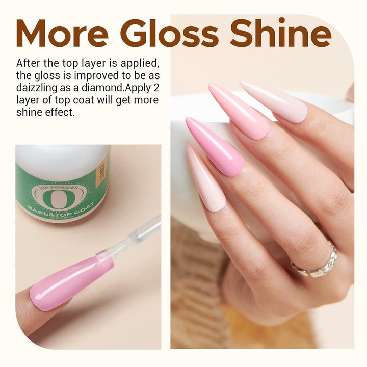 3 Pcs Dip Powder Liquid Set, Base Top Coat with Activator Matte Coat Comprehensive Professional Dipping Powder Essential Set for Dip Nail Art, 15 Ml 0.5 Oz Fast Dry No Nail Lamp Needed