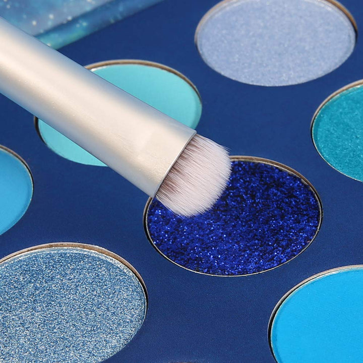 Eyeshadow Palette 9 Colors Blue Eyeshadow Gemstone Shadow Palette Highly Pigmented Mattes Shimmers Smokey Glitter Cream Colorful Powder Blendable Long Lasting Waterproof Makeup Palette