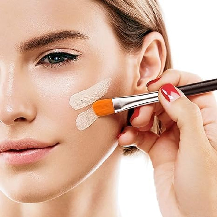 Extra Flat round Brush Eyebrow Concealer Brush，Concealer Brushs，Flat Makeup Brush，Brow Brushes (E32)