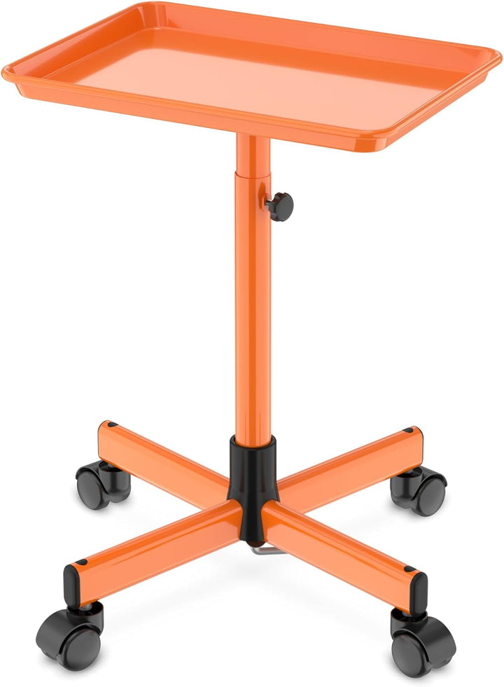 Salon Tray on Wheels - Premium Aluminum Tattoo Tray Rolling Trolley - Adjustable Salon Service Rolling Tray Hairdresser Cart with Clinic Spa Rolling Tray Wheels (Black)