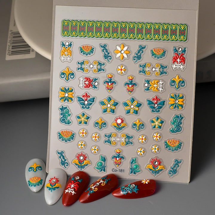 5D Embossed Autumn Maple Leaves Nail Stickers for Nail Art Thanksgiving Day Nail Art Stickers Fall Nail Decals Self-Adhesive Gold Maple Leaf Nails Sticker for Women Girls Nail Supplies