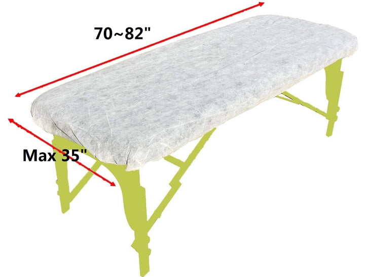 Disposable Fitted Massage Table Sheets Pack of 20 Bed Covers with Elastic Maximum 82 X 35 Inches White LZ015W