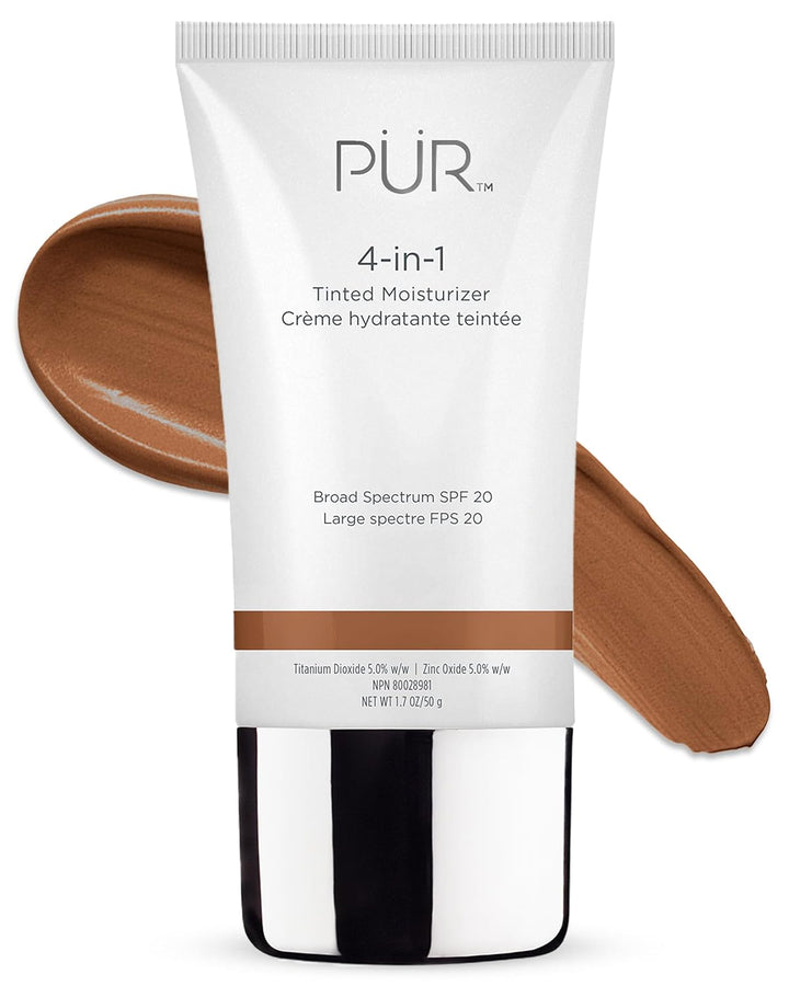 PÜR Beauty 4-In-1 Tinted Moisturizer with SPF 20 - Hydrating Face Moisturizer, Primer, & Foundation with Shea Butter, Aloe Vera & Vitamin B3 - Vegan Friendly - Free of Paraben, Gluten & BPA