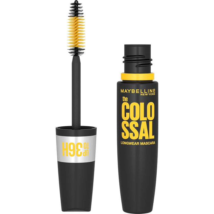 Volum' Express Colossal Washable Mascara Makeup, Volumizing, Glam Black, 1 Count
