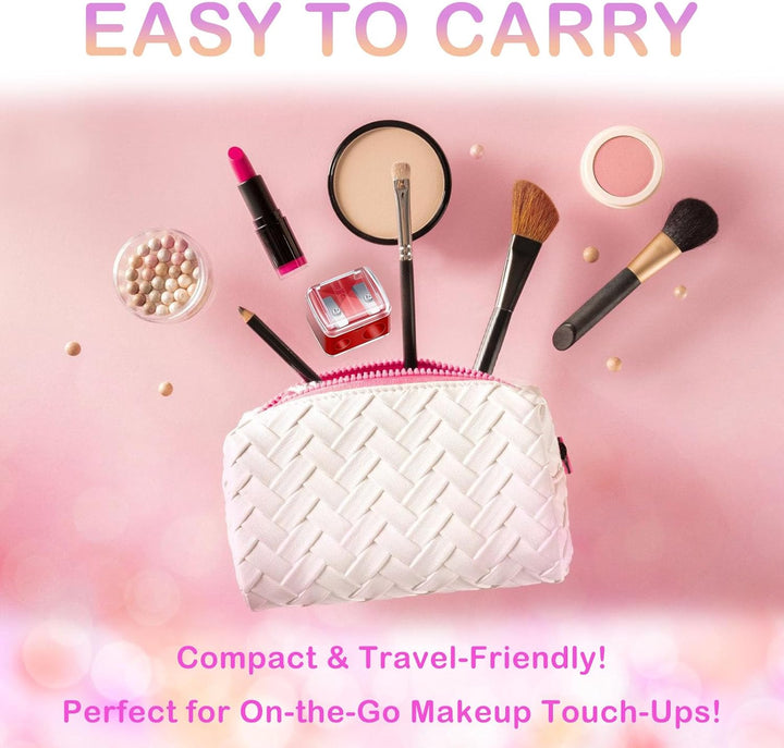 Makeup Pencil Sharpener, 4 Pack Dual Hole Cosmetic Pencil Sharpener for Lip Liner Eyeliner and Brow Pencils, Cosmetic Manual Tools for Women and Makeup Artists,Stainless Steel Blades and Plastic Cover