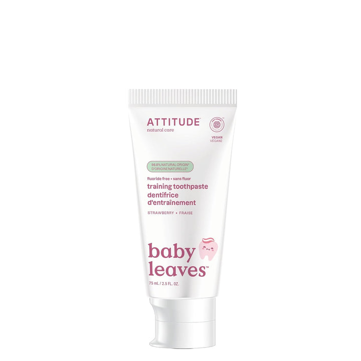 Baby and Child Fluoride-Free Training Toothpaste, EWG Verified, Naturally Derived Ingredients, Vegan, Strawberry, 2.6 Oz