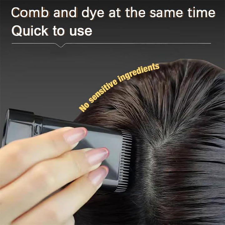 2Pack Safe and Convenient Comb Hair Dye, Portable Hair Dye Comb for Gray Hair Coverage, Waterproof and Sweat-Proof, 2 in 1 Instant Dye, for Women & Men (BROWNISH BLACK)