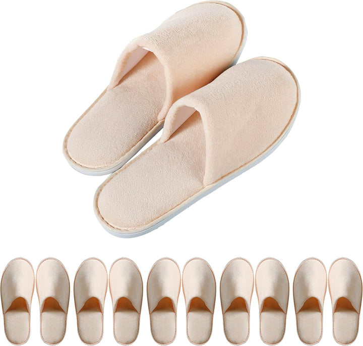 6-10 Pairs Spa Slippers, Non Slip Disposable Slippers for Guest, Washable Reusable, Which Can Be Used as Women Men, House, Indoor, Bathroom, Bedroom, Hotel, Bride Slippers