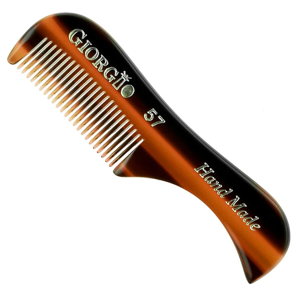 G57 Extra Small Men'S Fine Tooth Beard and Mustache Comb for Facial Hair Grooming and Styling. Wallet Pocket Comb Beard Comb for Men, Handmade, Saw-Cut and Hand Polished