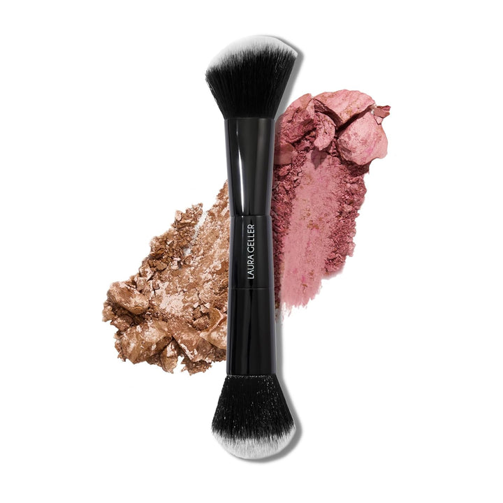 Dual-Ended Eyeshadow Brush - Domed Shader & Blending Brush for Baked and Pressed Eyeshadow Application - All over Eye Makeup Brush
