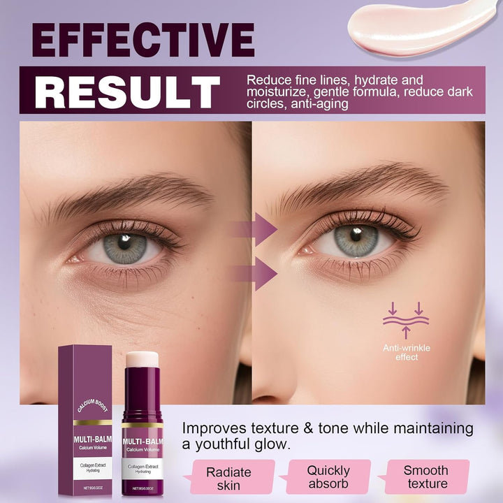 Cemenrete Calcium Multi Balm, Calcium Volume Multi Balm, Korean Collagen Moisturing Stick,Wrinkle Core Stick, Moisturizing Cream, Hydrating, Firming Skin, Suitable for Eyes, Neck, Face