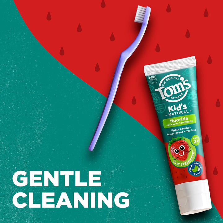 ADA Approved Fluoride Kids Toothpaste, Natural Toothpaste, Dye Free, No Artificial Preservatives, Silly Strawberry, 5.1 Oz. 3-Pack (Packaging May Vary)