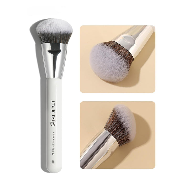 Blush Brush, Angled Contoured for Flawless Face Foundation Liquid Cream Cheek Makeup Multitask 202