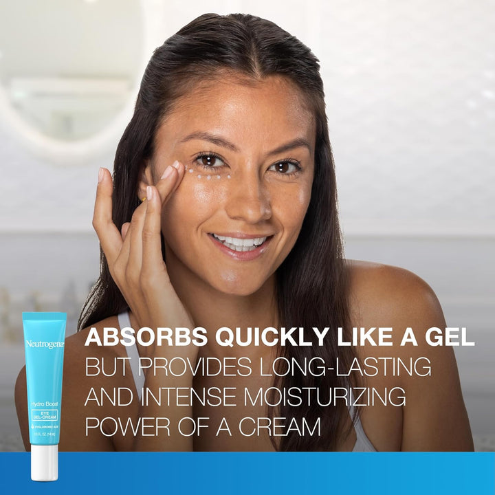 Hydro Boost under Eye Cream, with Purified Hyaluronic Acid, Keeps under Eye Area Looking Smooth & Hydrated, Fragrance Free and Non-Comedogenic, 0.5 Oz