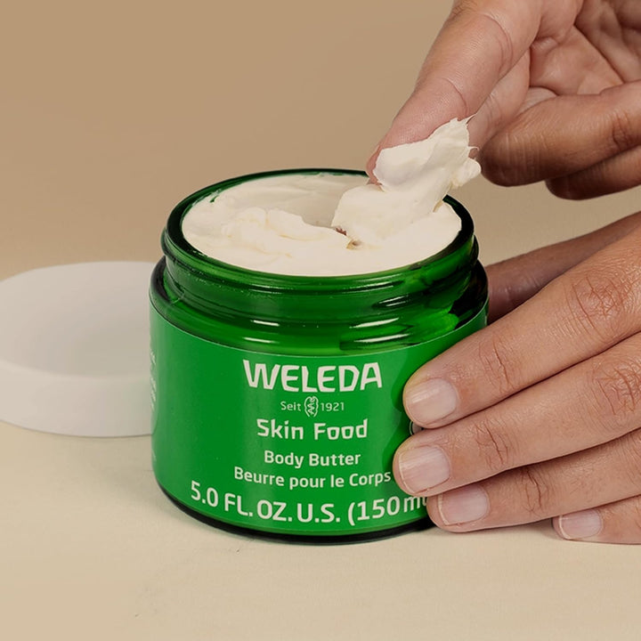 Skin Food Body Butter 5 Fluid Ounce, Sustainable Glass Jar, Plant Rich Hydrating Moisturizer with Shea and Cocoa Butter, Sweet Almond Oil and Pansy