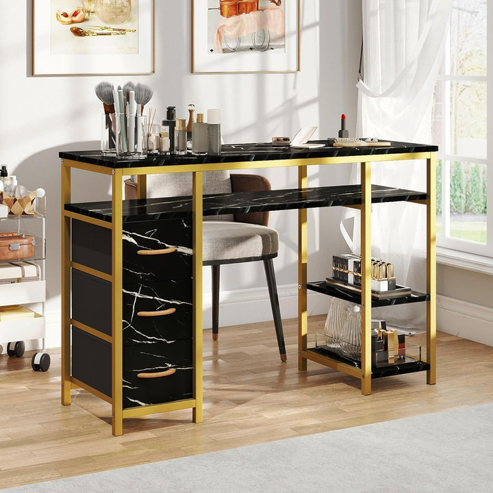 Manicure Table with 3 Drawers, 47.2In Nail Desk with Storage for Salons & Home Spas, Durable & Functional Design