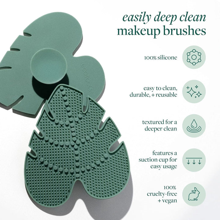 Makeup Brush Cleanser + Silicone Cleansing Pad Bundle, Deep Cleaning Shampoo for Makeup Sponges & Brushes, Brush Cleaner Pad, Vegan & Cruelty-Free, Gentle Formula