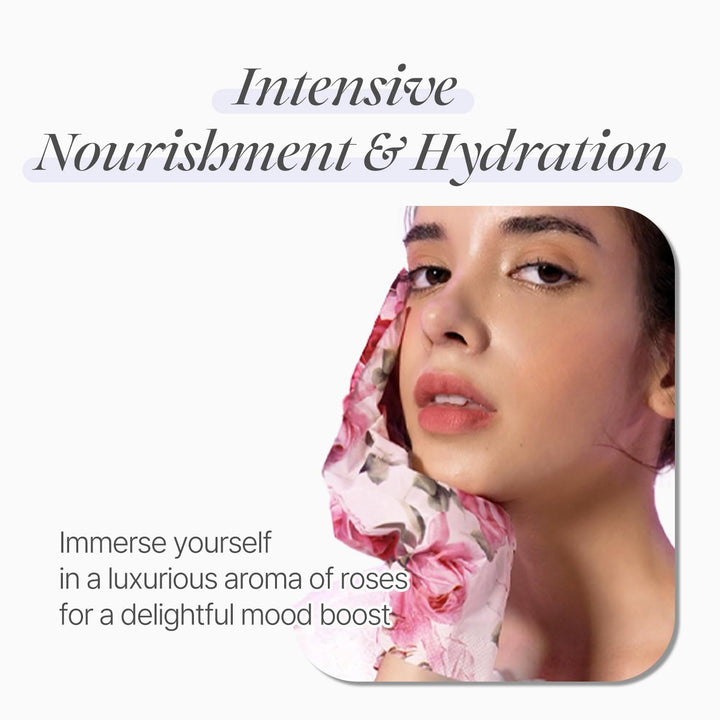 PETITFEE Rose Petal Satin Hand Mask (5Pairs) - Intensive Nourishing, Moisturizing Gloves, Rose Scented Hand Repair Masks with Peptide, Collagen, Shea Butter for Silky Smooth Hand, Hand Treatment