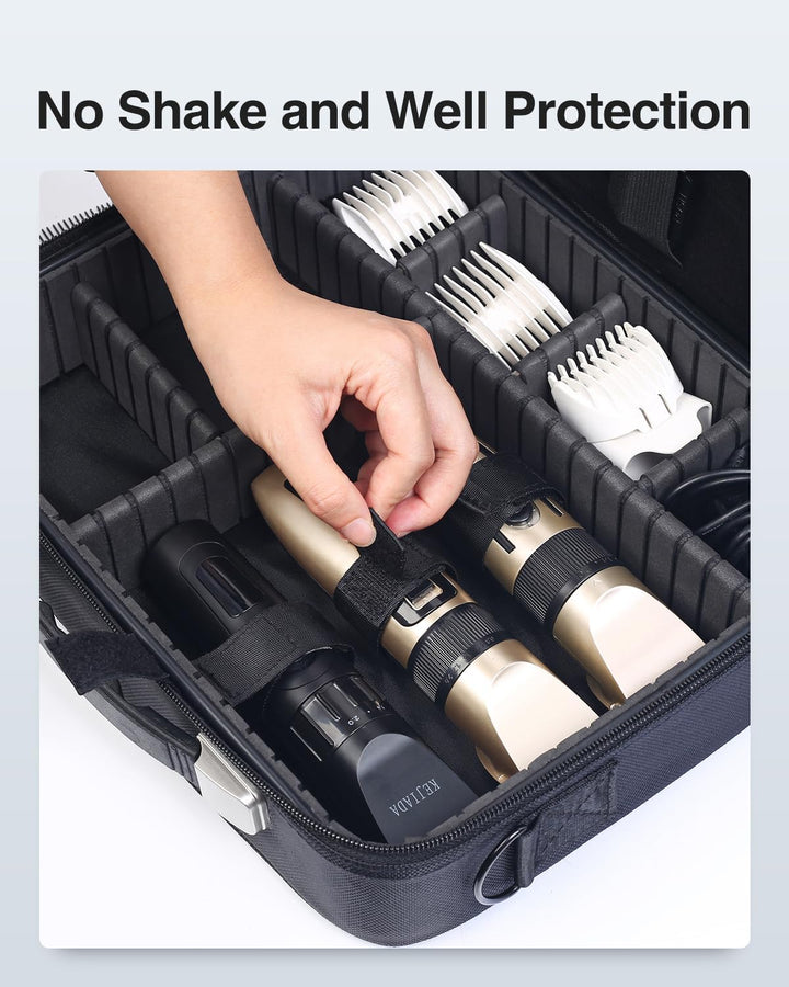 Large Barber Case, Barber Bags for Clippers and Supplies, Travel Hair Clipper Case, Clipper and Trimmer Cases, Barbers Accessories for Wahl 5Star/Hatteker/Oneisal/Andis Grooming Kits