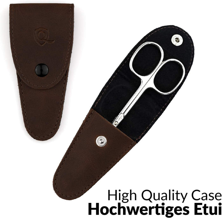 Solingen Curved Cuticle Scissors – Precision German Steel for Manicure & Pedicure, Eyebrow & Eyelash Grooming, Extra Sharp with Premium Storage Case