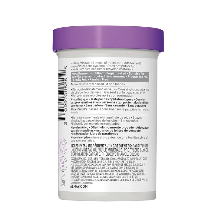 Biodegradable Makeup Remover Pads, Longwear & Waterproof, Hypoallergenic, Fragrance-Free, Dermatologist & Ophthalmologist Tested, 120 Count