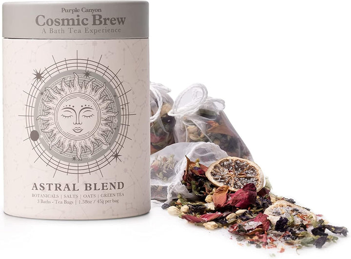 Solar Blend Bath Tea by  | 3 Reviving Bath Soaks with Eucalyptus, Peppermint, Calendula, and Dried Flowers | Self Care Gifts for Women