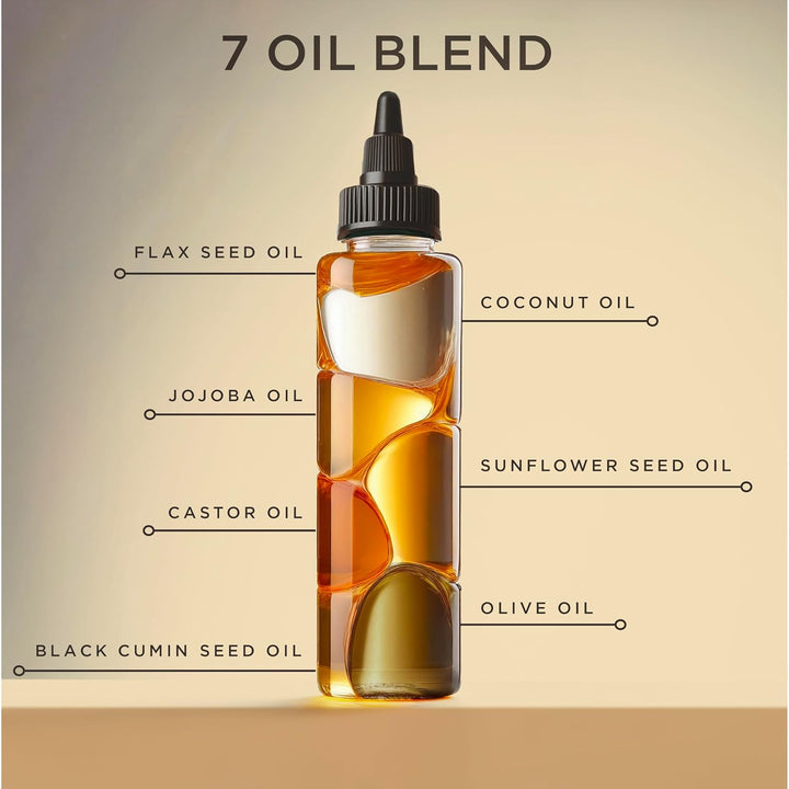 Goddess Strength 7 Oil Blend Scalp and Hair Oil for Waves, Coils and Curls, Hair Treatment with Castor Oil, 4.2 Fl Oz