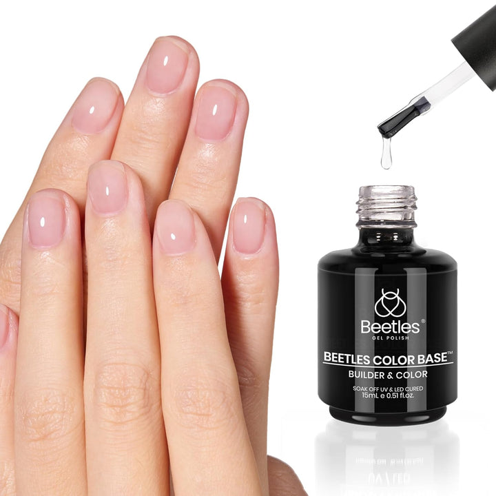 Beetles No Wipe Gel Top Coat and Base Coat Set for Gel Polish - 2Pcs 15Ml Super Shiny and Long Lasting Soak off UV/LED Lamp Needed, Halloween Nail Art Design Gift