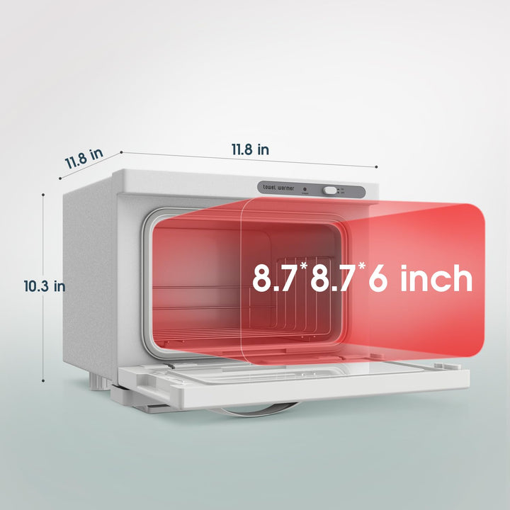 Towel Warmer Cabinet, 8L Hot Spa Small Towel Warmer Heating Use for Facial Spa, Hair Beauty, Salon Equipment and Home - White