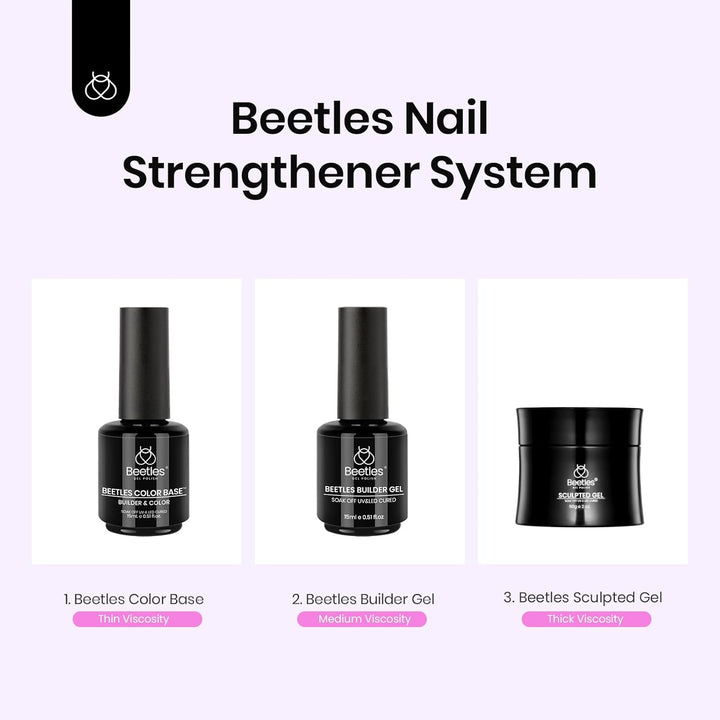 Beetles Builder Gel for Nails-Cover Nude Translucent 7 in 1 Nail Thickening Strengthening Building Apex for Beginner DIY Salon at Home,Natural Nude Builder Nail Gel, UV & LED Lamp Cured Needed