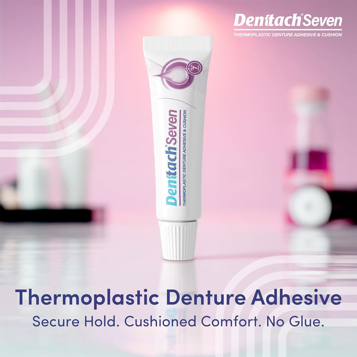 Seven Denture Adhesive, Thermoplastic Denture Adhesive, Cushion, Reliner for Upper and Lower Dentures, Comfortable, Secure Denture Grip for up to 7 Days, Non Glue, Zinc Free